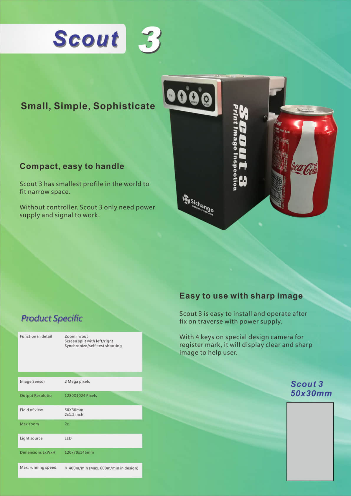 Система инспекции узкого полотна с мини-камерой SCOUT 3 для вашего 10-дюймового Mark Andy Inline