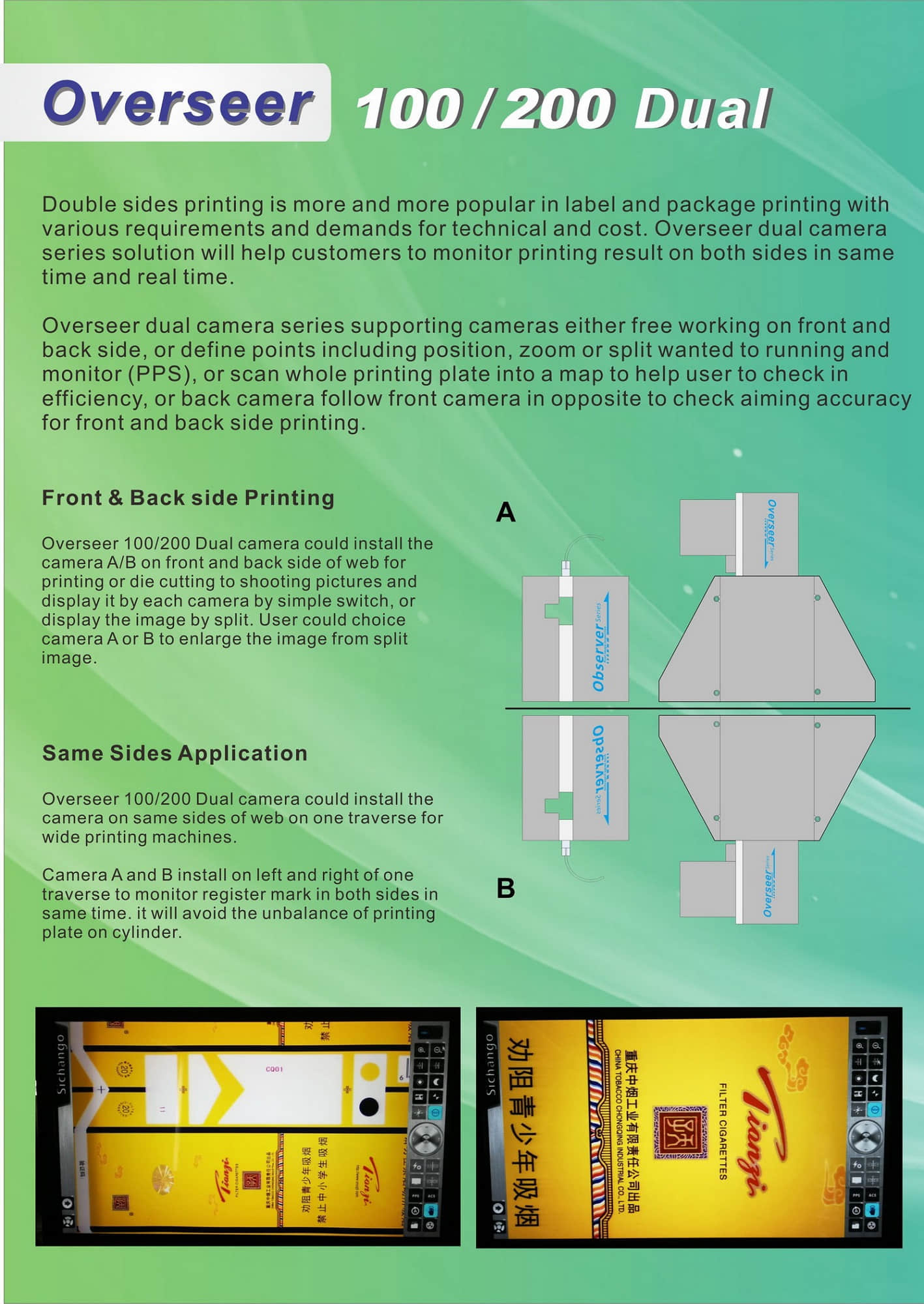 SICHANGO OV100 Система инспекции видеокамеры для машины флексографской печати этикеток ACS PPS SICHANGO OV100 Система инспекции видеокамеры для машины флексографской печати этикеток ACS PPS